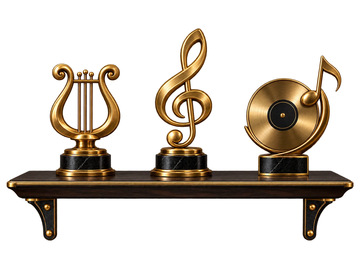 Decorative music trophy shelf